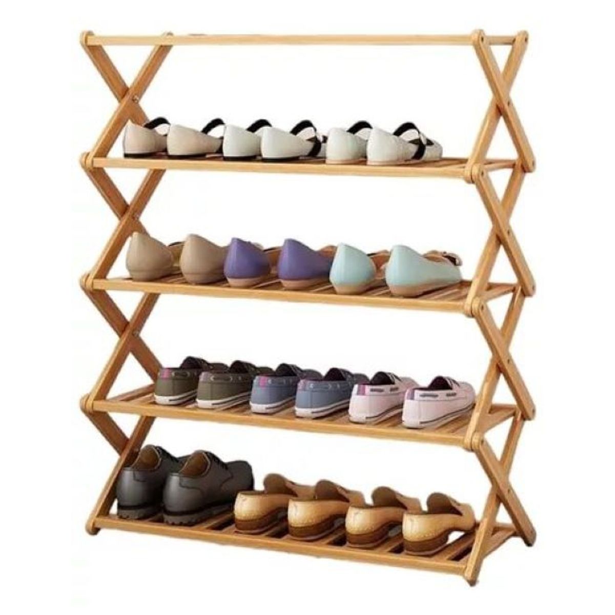 GENERICO - Zapatero Armable De Madera 5 Pisos 70cmx76cm