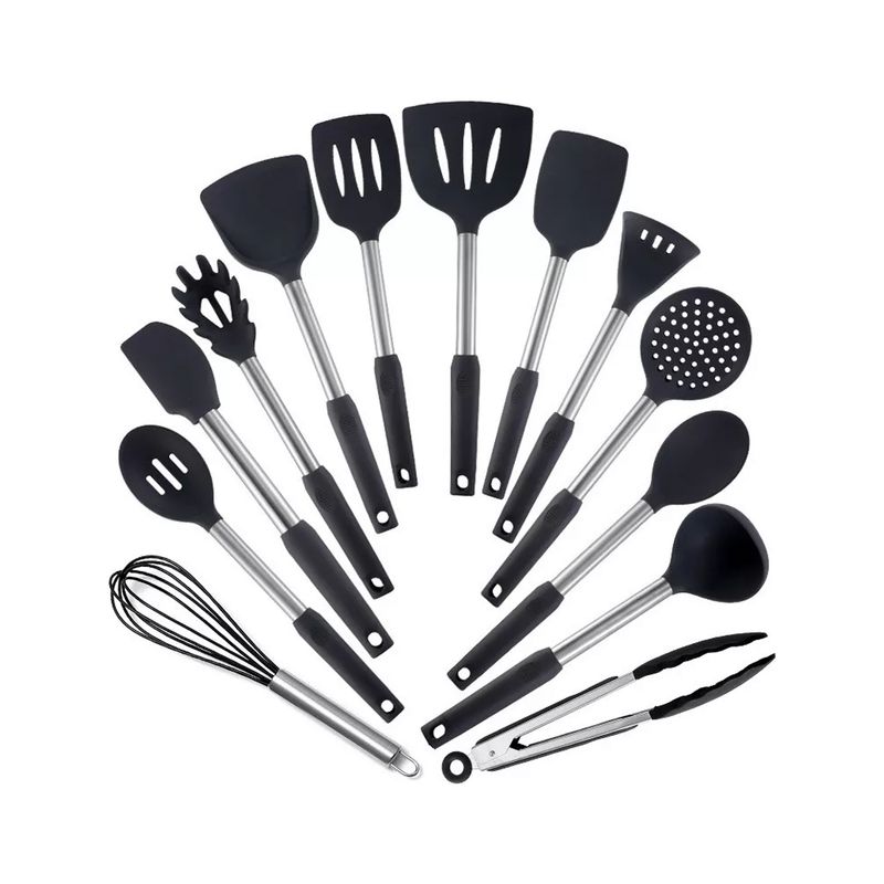 GENERICO - Set De Utensilios De Cocina Silicona 19 Piezas Soporte
