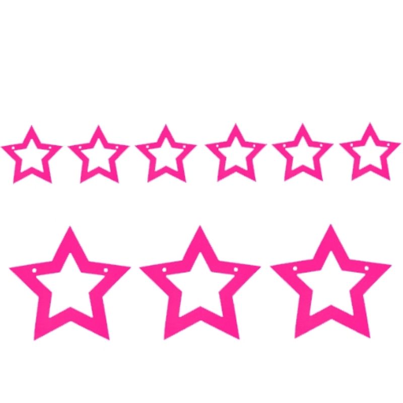 GENERICO - Guirnalda Estrella Fucsia 3m Doble X 1 Uni