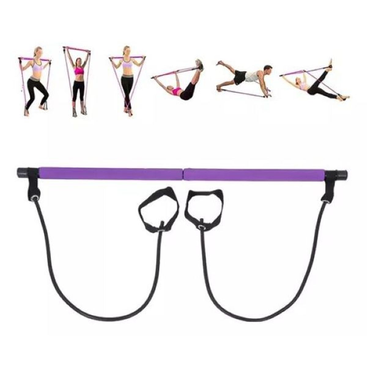 GENERICO - Barra Pilates Con Banda Resistencia Yoga Gimnasio