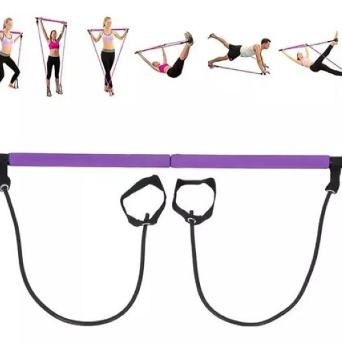 GENERICO - Barra Pilates Con Banda Resistencia Yoga Gimnasio