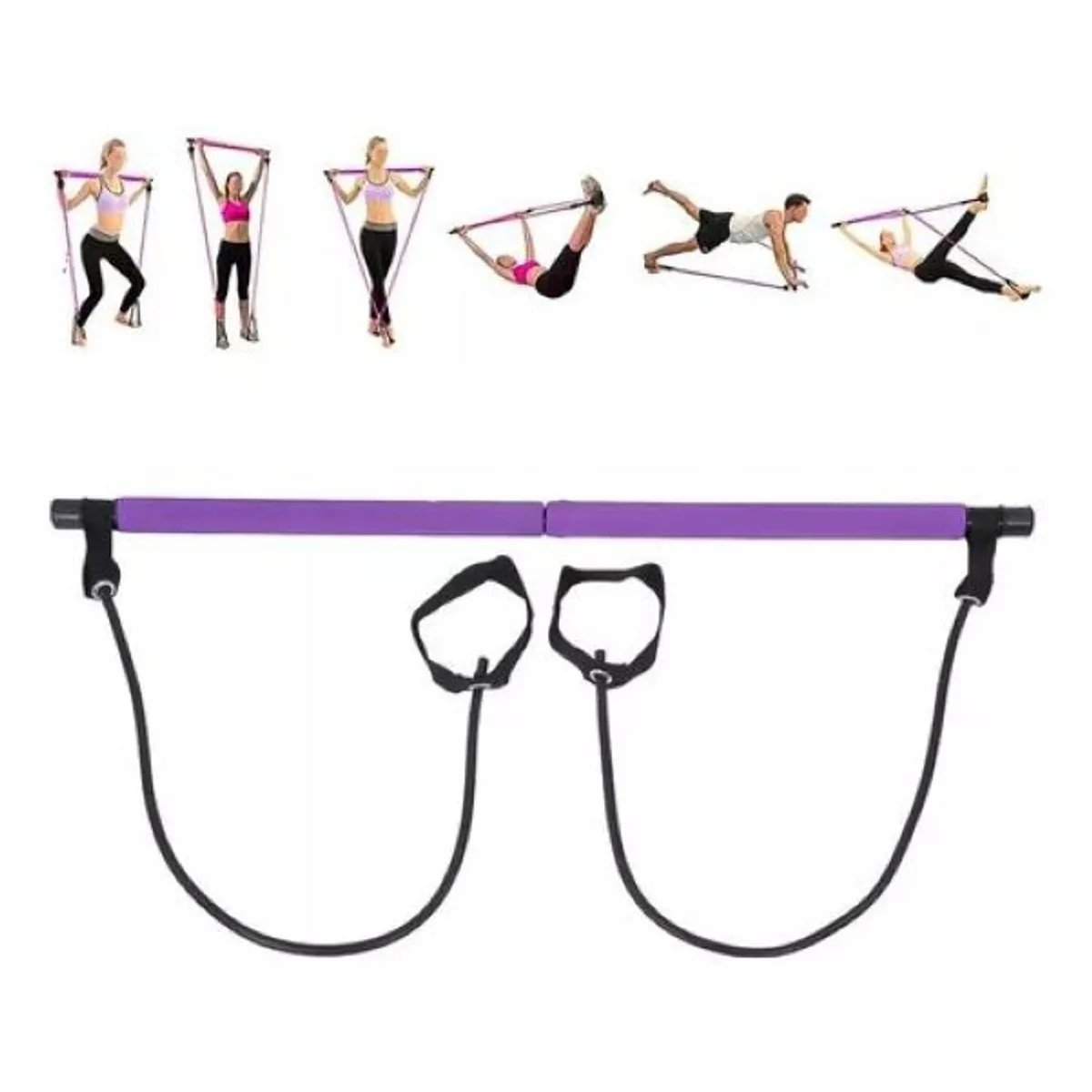 GENERICO - Barra Pilates Con Banda Resistencia Yoga Gimnasio