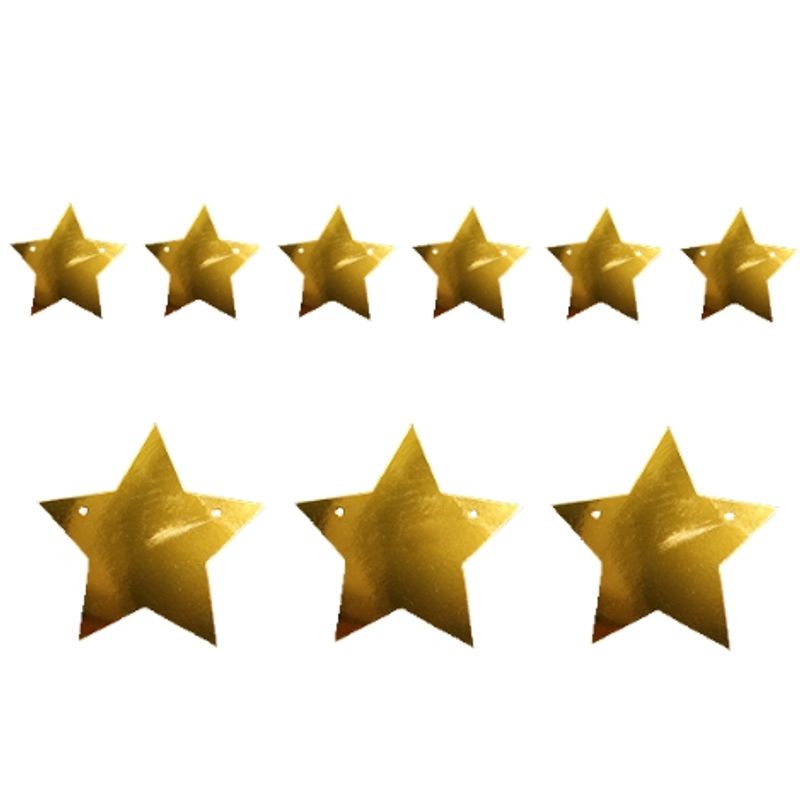 GENERICO - Guirnalda Estrella Dorado Metalico 3m Doble X 1 Uni