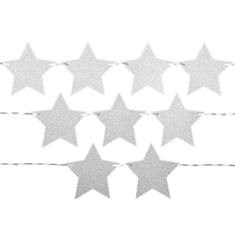 GENERICO - Guirnaldas Decorativas Estrellas Plateado12 Pcs