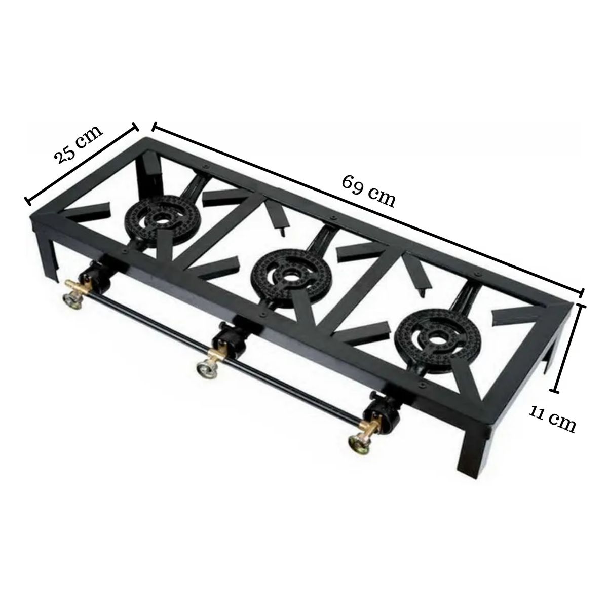 LINE - Cocina Fogón 3 Platos + Kit De Instalación Cocinilla Camping