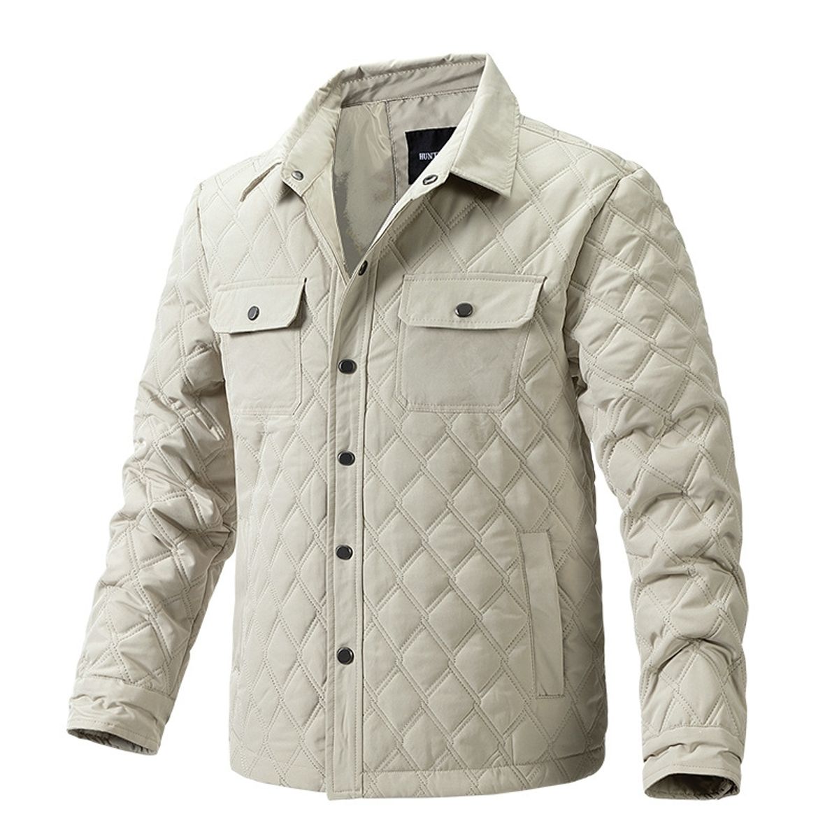 BLWOENS - Chaqueta con cuello corto para hombres -Beige