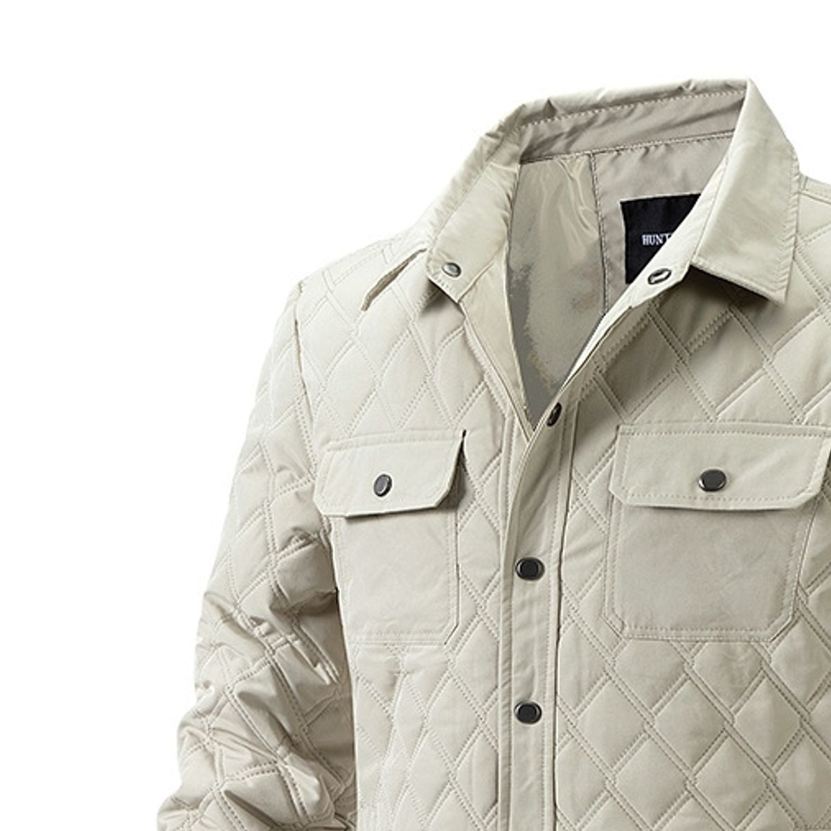 BLWOENS - Chaqueta con cuello corto para hombres -Beige