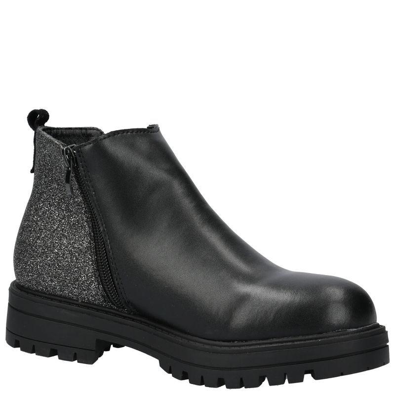 HUSH PUPPIES - Botín Cuero Niña Lyzard Negro HUSH PUPPIES