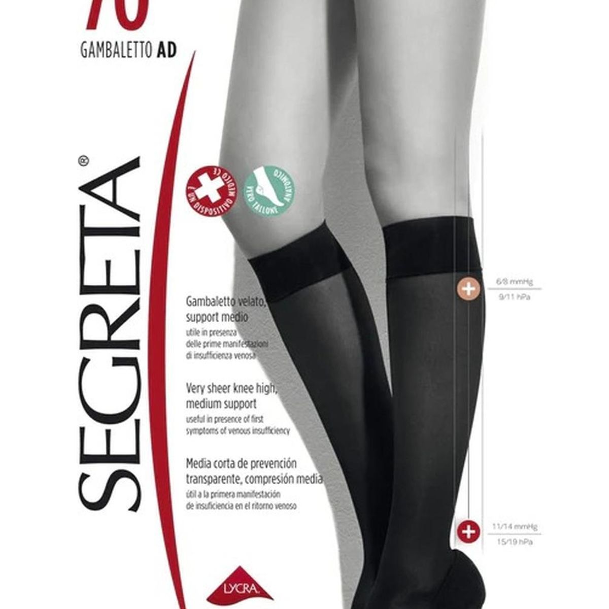 IBICI - Mini Media Gambaletto Segreta 70 Compresión Graduada 11/14 - Piel - 2