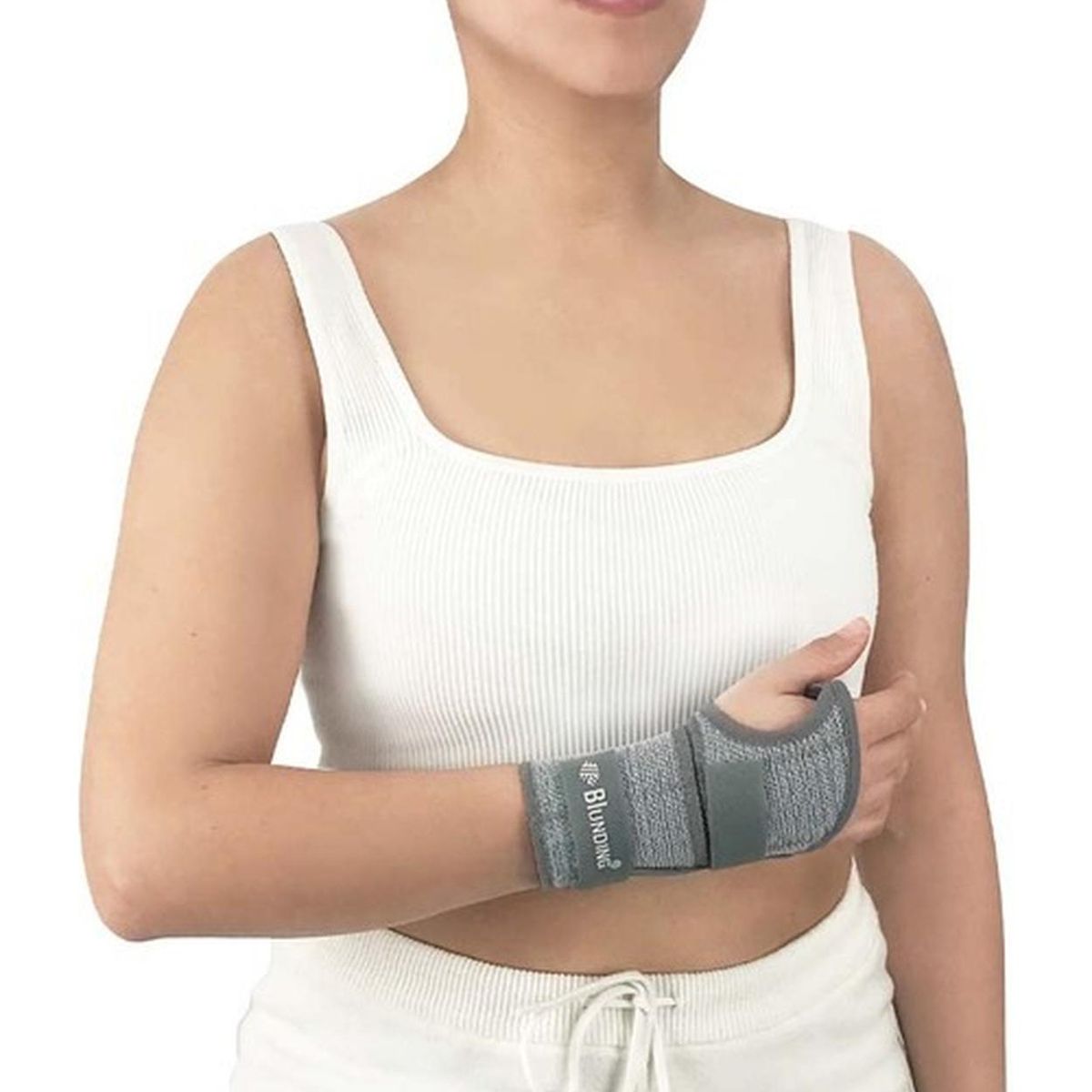 BLUNDING - Muñequera Ortopédica Ambidiestra Con Férula Gris - M