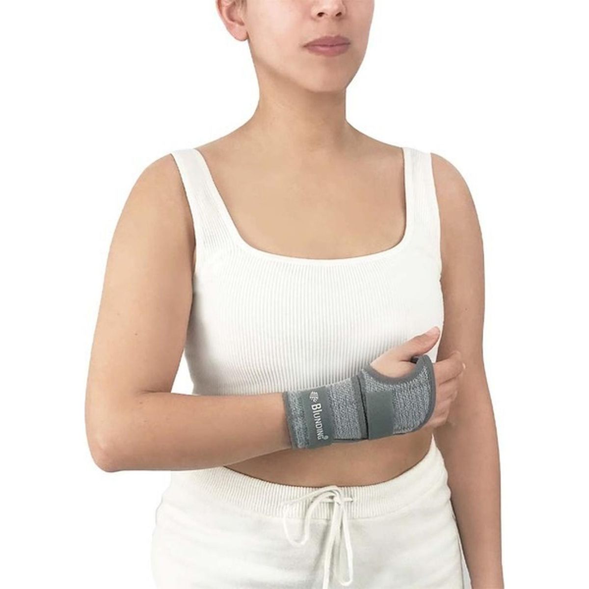BLUNDING - Muñequera Ortopédica Ambidiestra Con Férula Gris - M