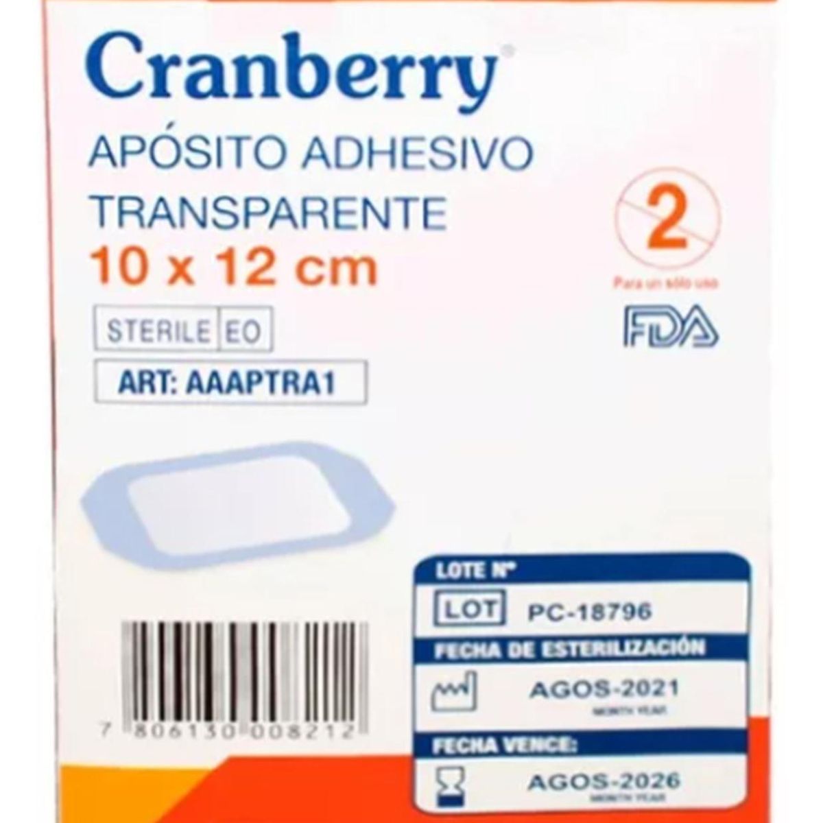 REUTTER - Apósito Adhesivo Transparente 10x12 Caja De 50unidades