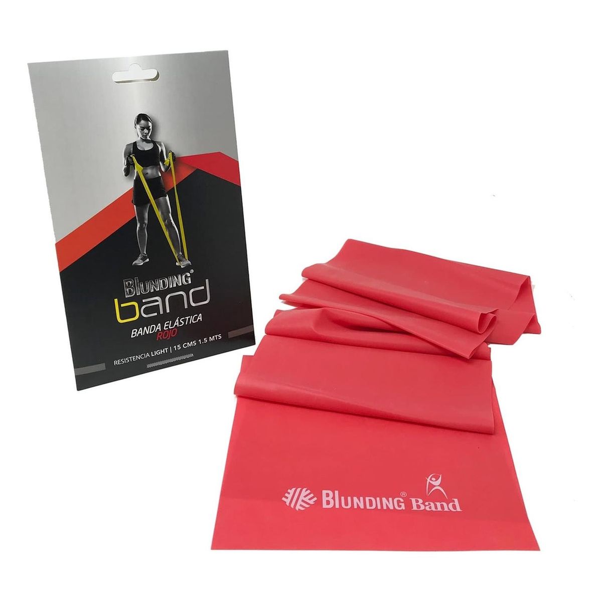 BLUNDING - Bandas De Resistencia Elasticada 1.5metros 1 Unidad - Rojo