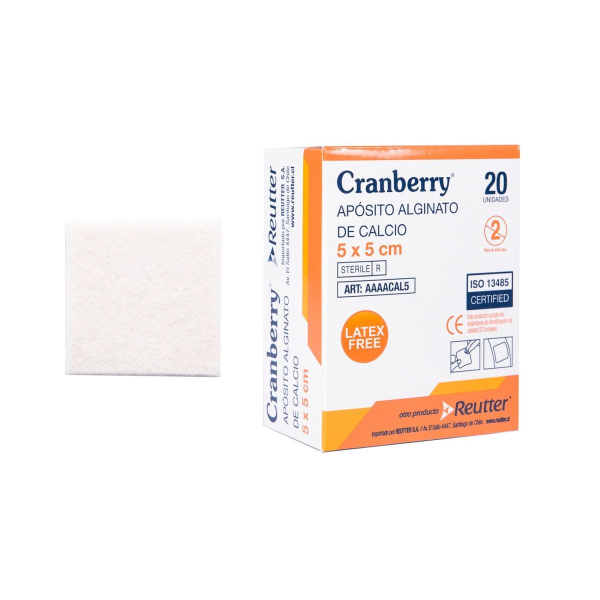 REUTTER - Apósito Alginato De Calcio 5x5 Caja De 20 Unidades