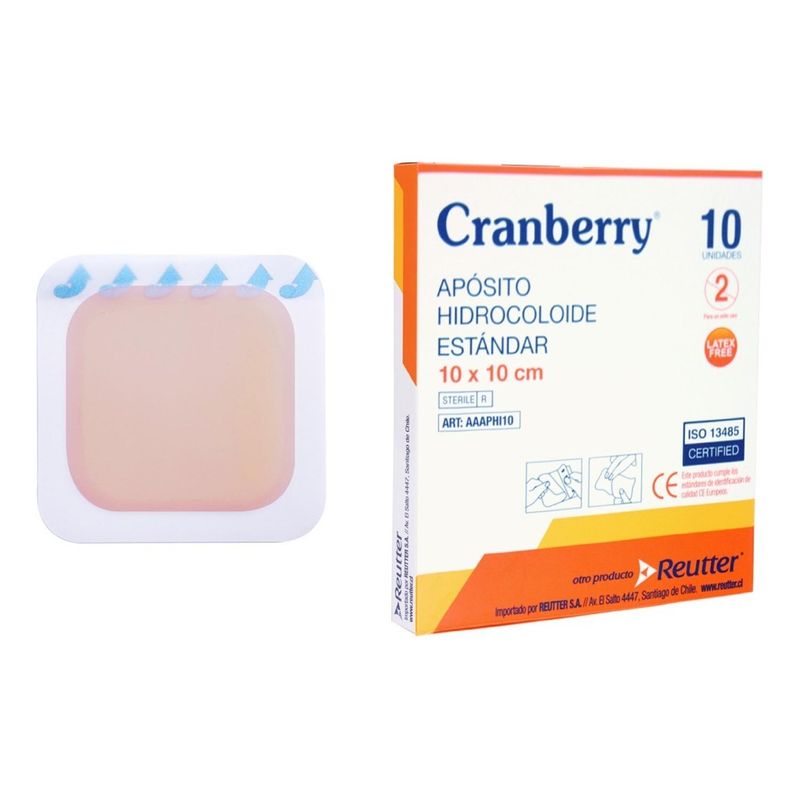 CRANBERRY - Aposito Hidrocoloide Estandar 10x10cm Caja De 10unidades