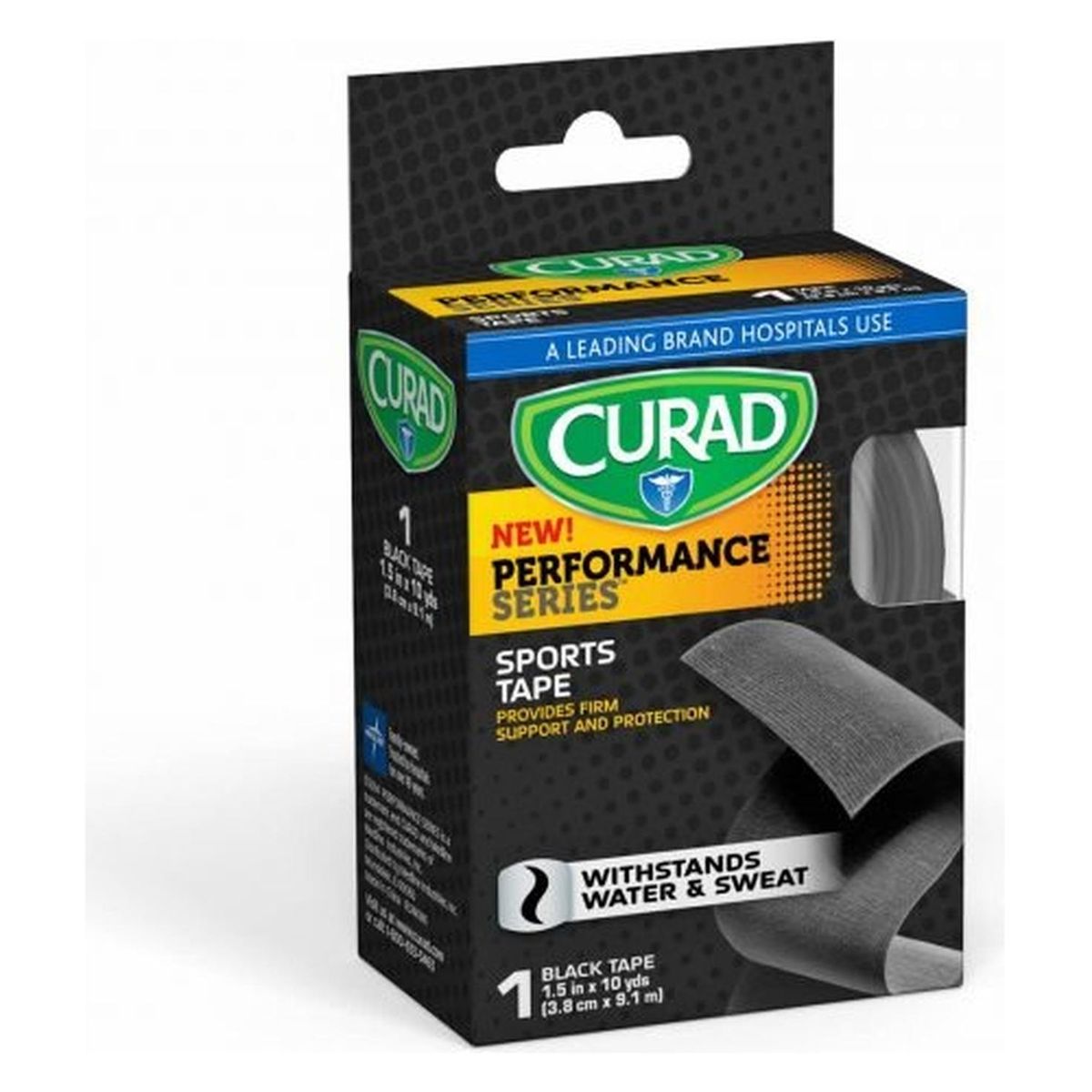 CURAD - Tape Deportivo 3.8cmx9m Color Negro