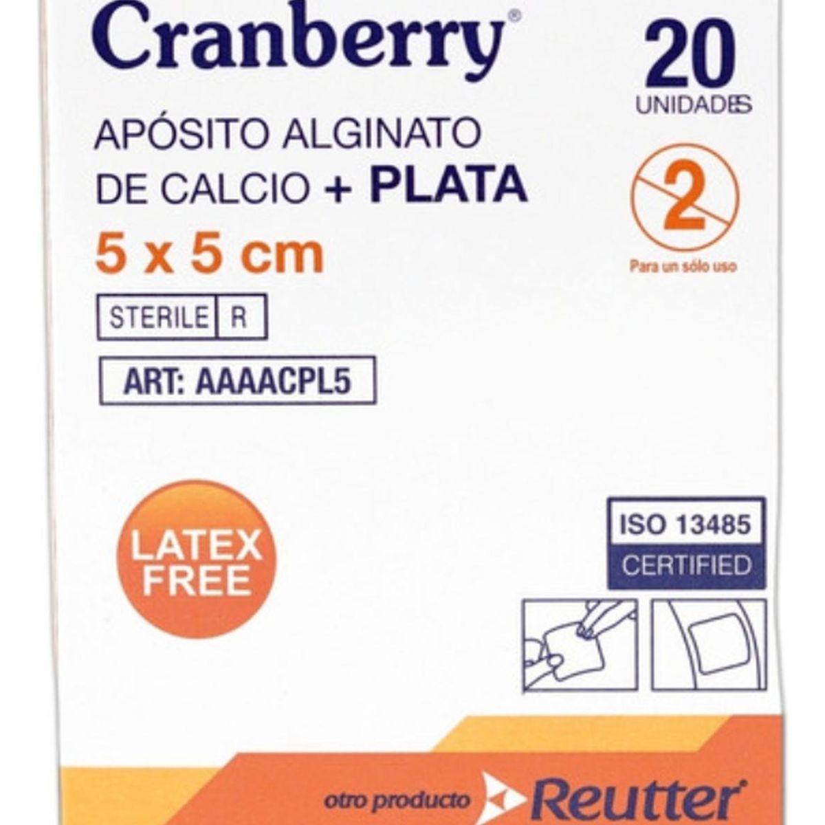 REUTTER - Apósito Alginato De Calcio Más Plata 5x5 Caja De 20unidades