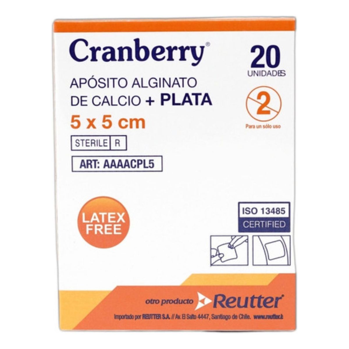 REUTTER - Apósito Alginato De Calcio Más Plata 5x5 Caja De 20unidades