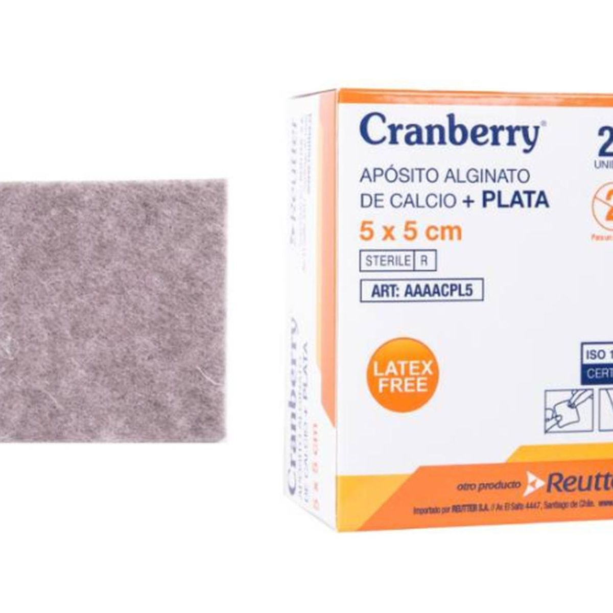 REUTTER - Apósito Alginato De Calcio Más Plata 5x5 Caja De 20unidades