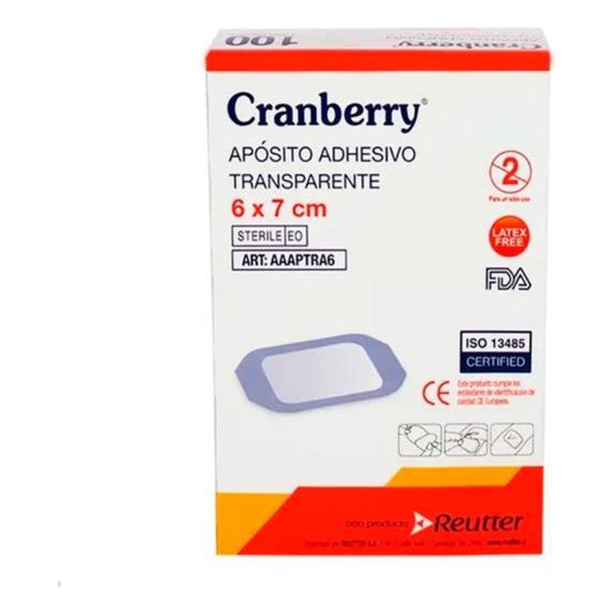 CRANBERRY - Apósito Adhesivo Transparente 6x7 Caja De 100unidades