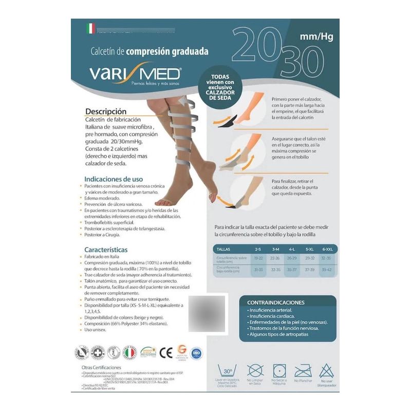 VARIMED - Gambaletto Varimed Compresión Graduada 2030mmhg Punta Abier - Marron claro - XXL-6
