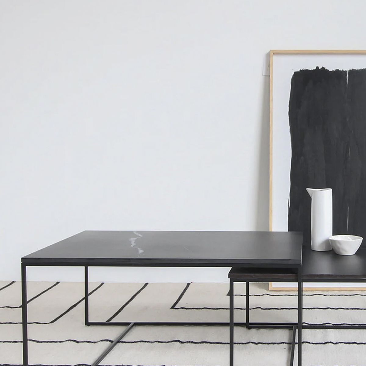 FORM DESIGN - Mesa de Centro Alonza Tipo Mármol 90 Negro Form