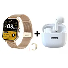 LENOVO - Audífonos Bluetooth LP40 PRO y Reloj Inteligente Y13 - Dorado