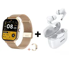 LENOVO - Audífonos Bluetooth XT90 y Reloj Inteligente Y13 - Dorado