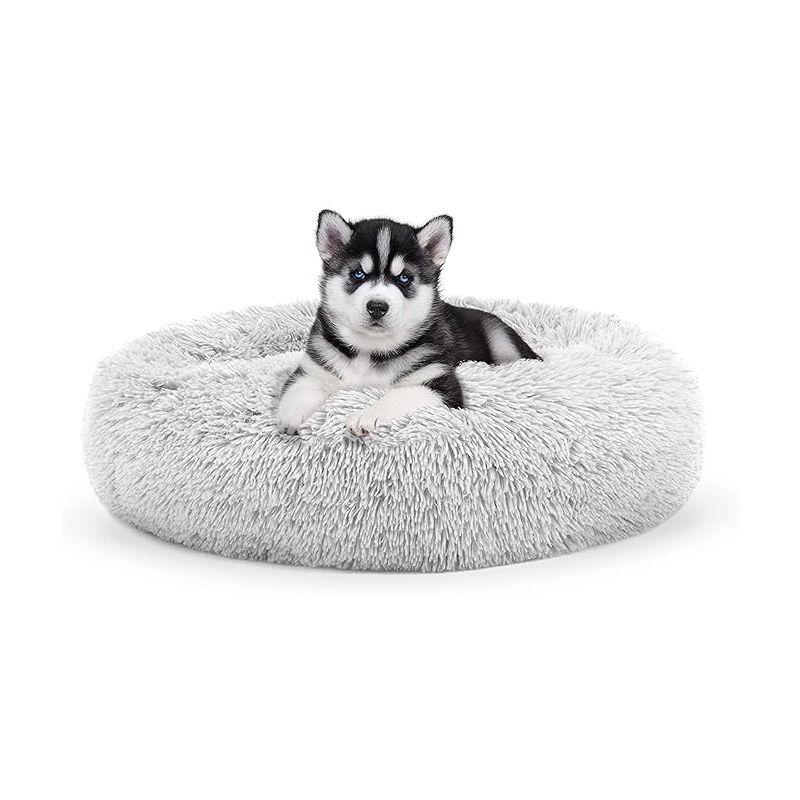 KOBA - Cama Termica Para Perros Gato Antiestres Grande XL 90cm Gris