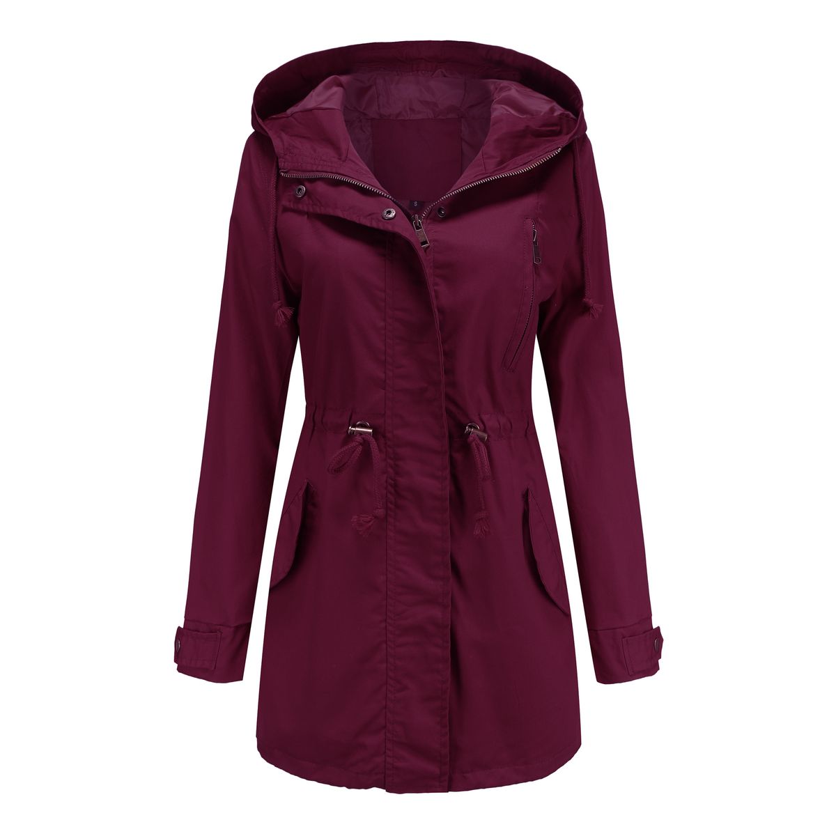 BLWOENS - Chaqueta con cuello alto para mujer -Rojo