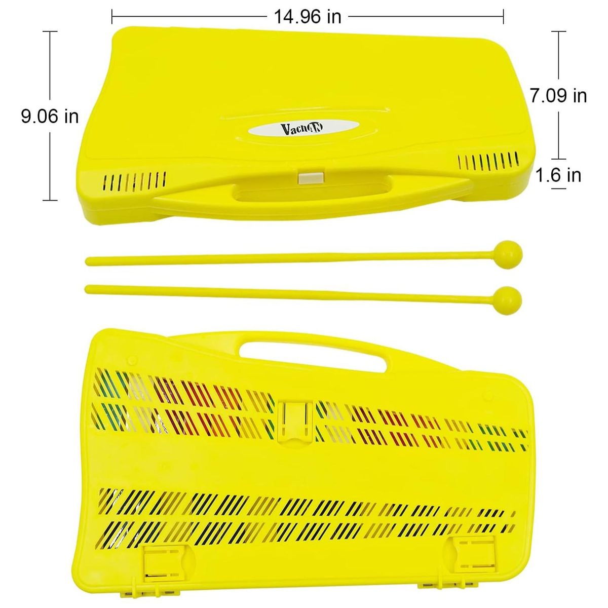 GENERICO - Metalofono Xilofono 25 Notas 2 Baquetas Amarillo Infantil
