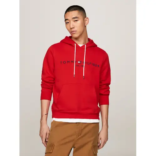 TOMMY HILFIGER - Polerón Hoodie Established 1985 Logo Rojo