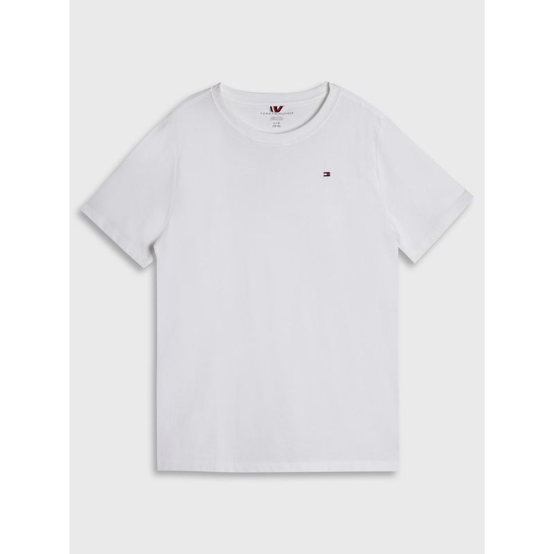 TOMMY HILFIGER - POLERA ESSENTIAL CON LOGO BLANCO TOMMY HILFIGER