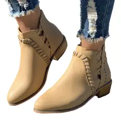 BLWOENS - Botas en punta para Mujer-Beige