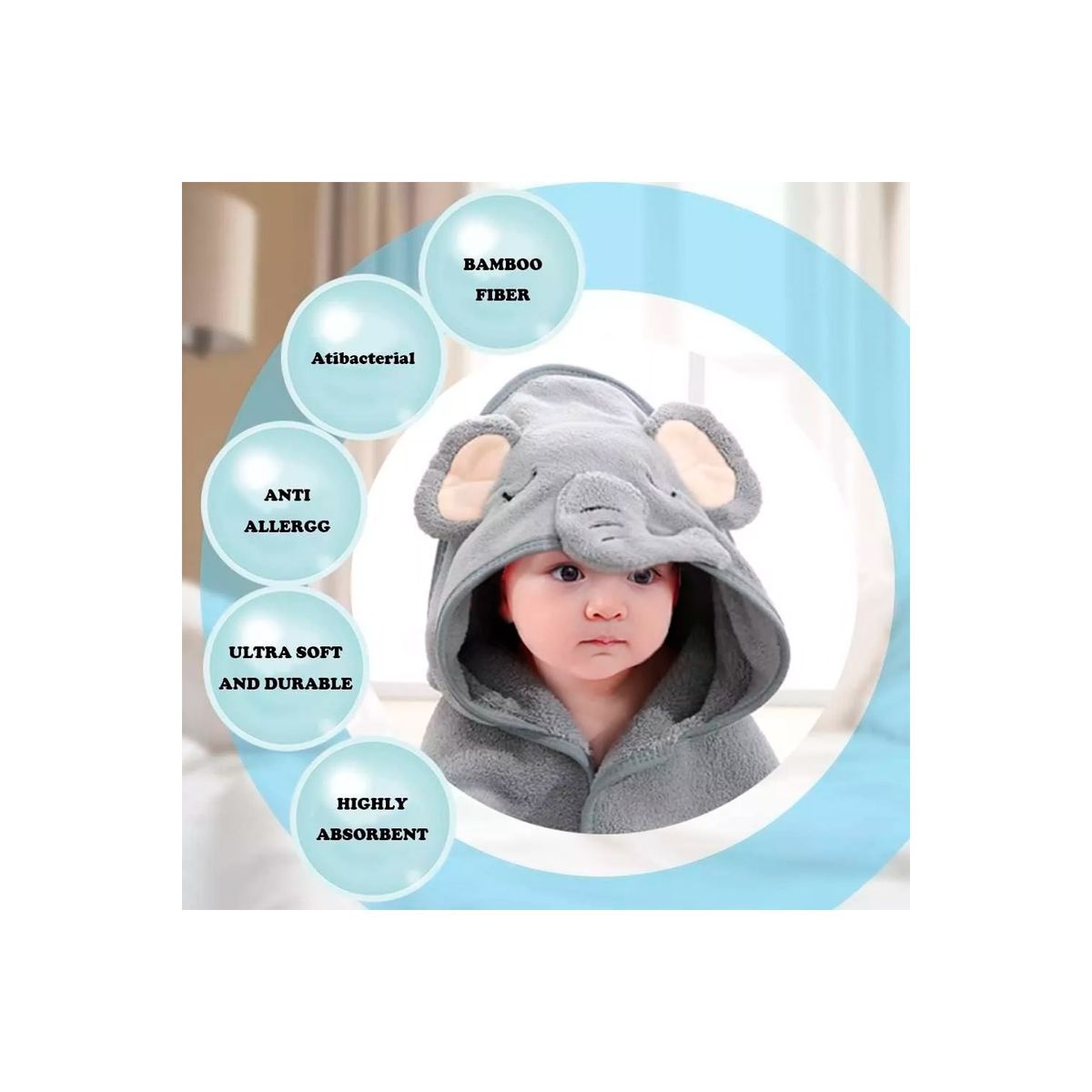 GENERICO - Toallas De Baño Algodón Cómodo Con Capucha Para Niños