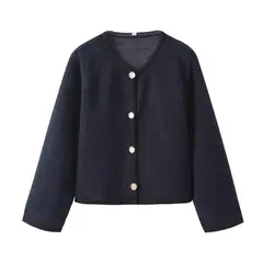 BLWOENS - Chaleco con botones para mujer -Azul