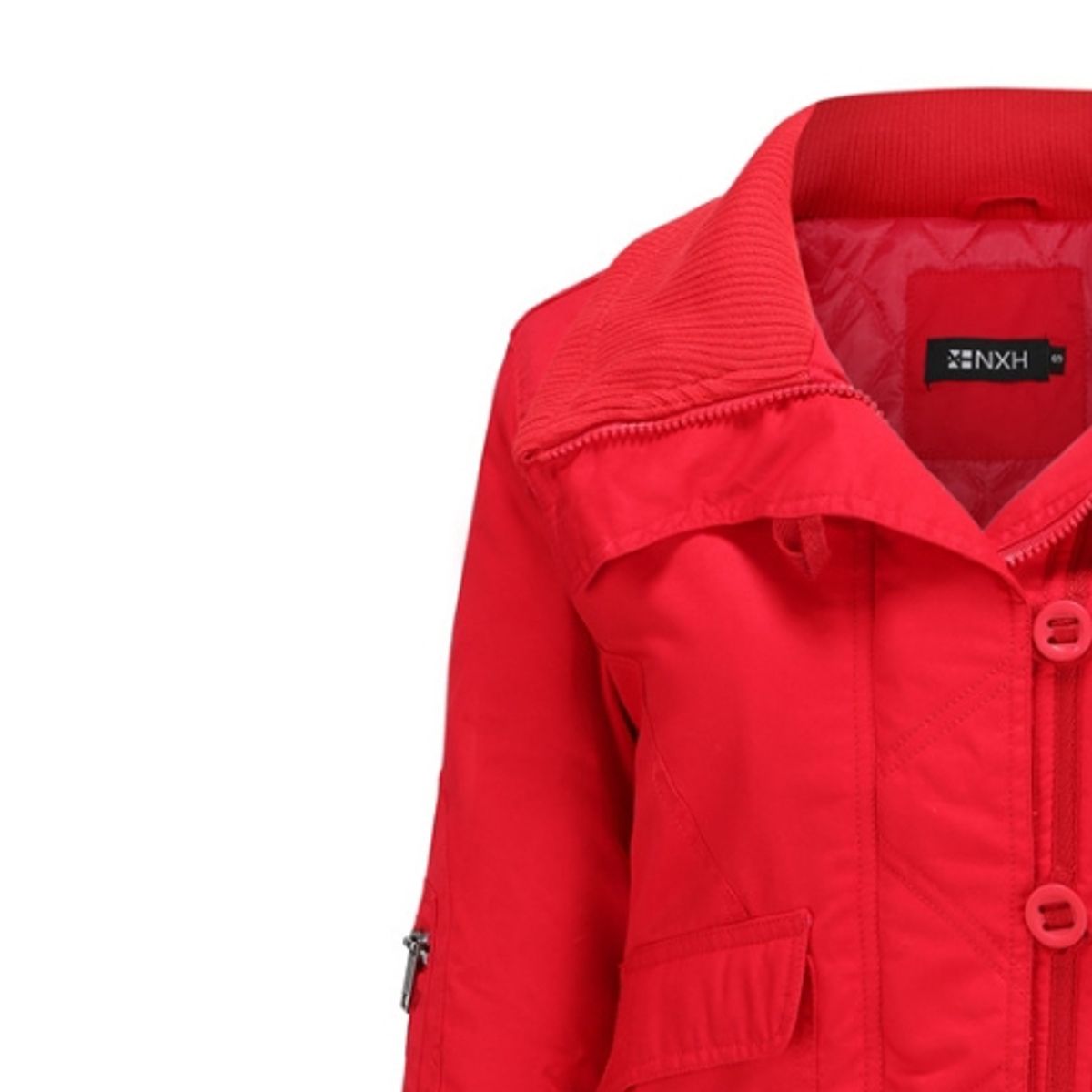 BLWOENS - Chaqueta con cuello alto para mujer -Rojo