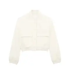 BLWOENS - Chaqueta corta con botones para mujer-Blanco