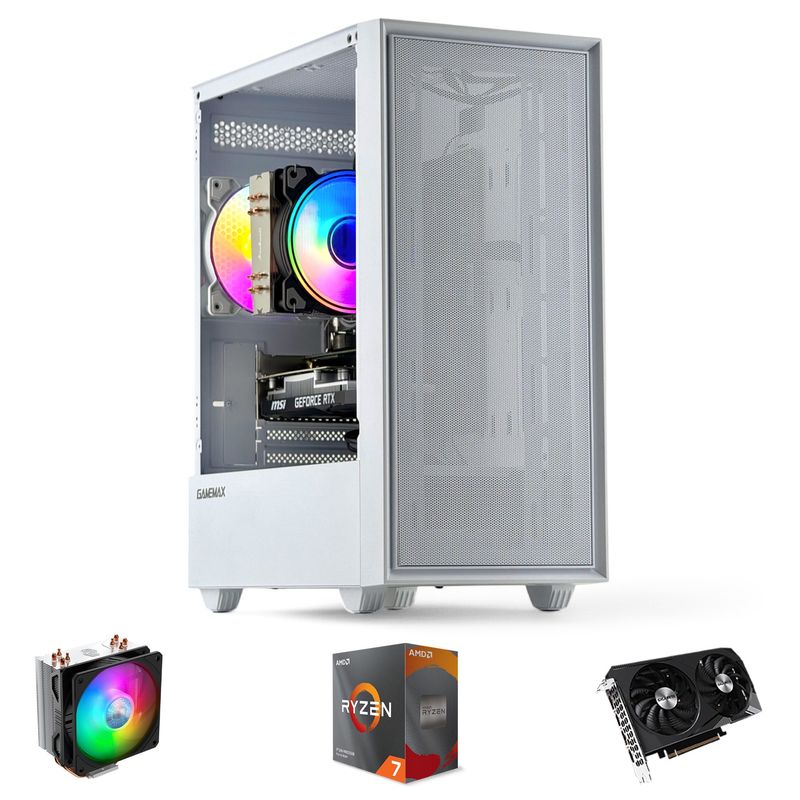 HYPERPC - PC GAMER Blanco AMD RYZEN 7 5700 16gb 1Tb RTX 3050 WiFi