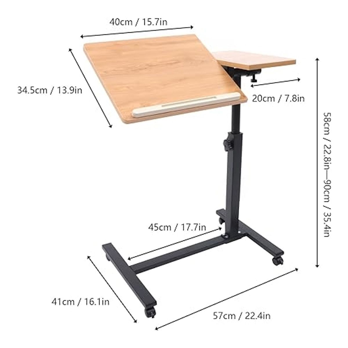 GENERICO - Mesa para Cama Reclinable Multiusos con Ruedas