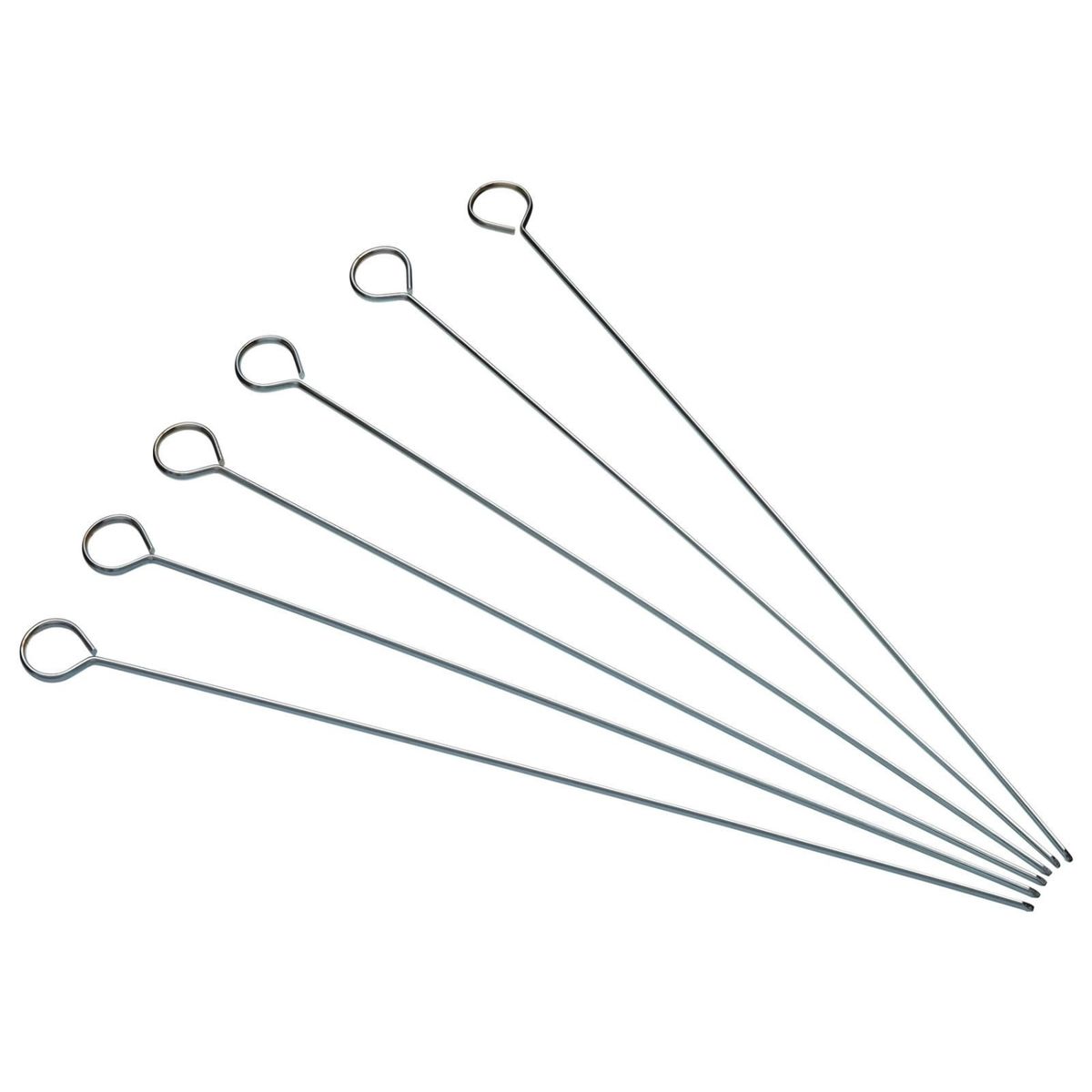 GENERICO - Set 6 Brochetas Metal 30cm Cocina Anticucho Asado Barbacoa.