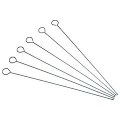 GENERICO - Set 6 Brochetas Metal 30cm Cocina Anticucho Asado Barbacoa.