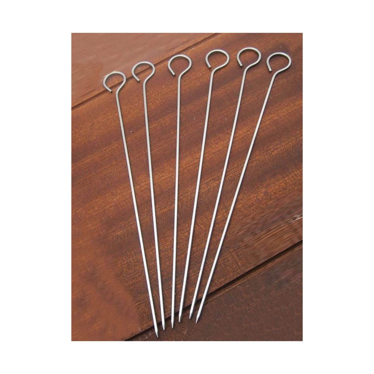 GENERICO - Set 6 Brochetas Metal 30cm Cocina Anticucho Asado Barbacoa.