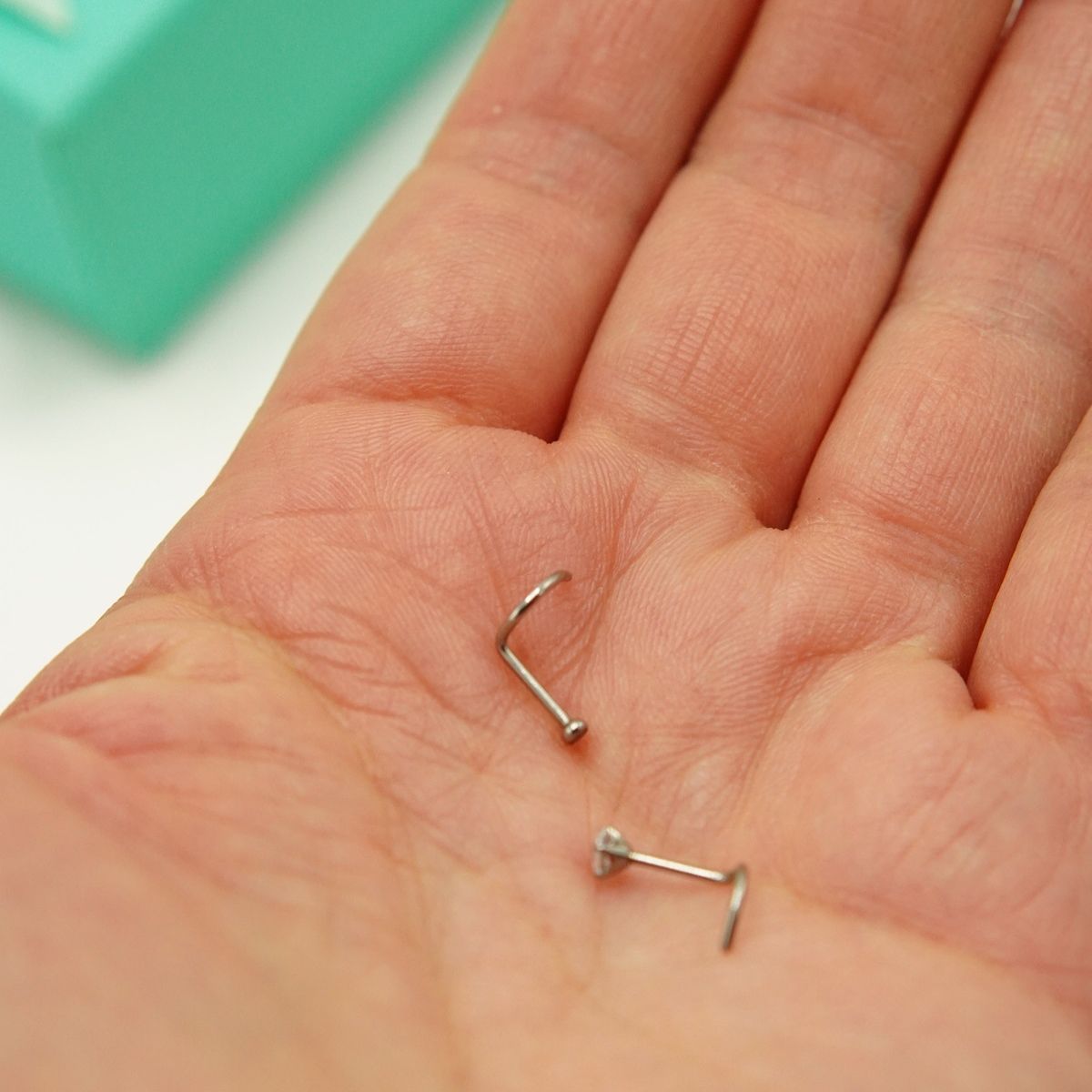 ELBAULDEJUMA - Pack 2 Piercing Nostril S Zirconia Titanio Astm F136 20g