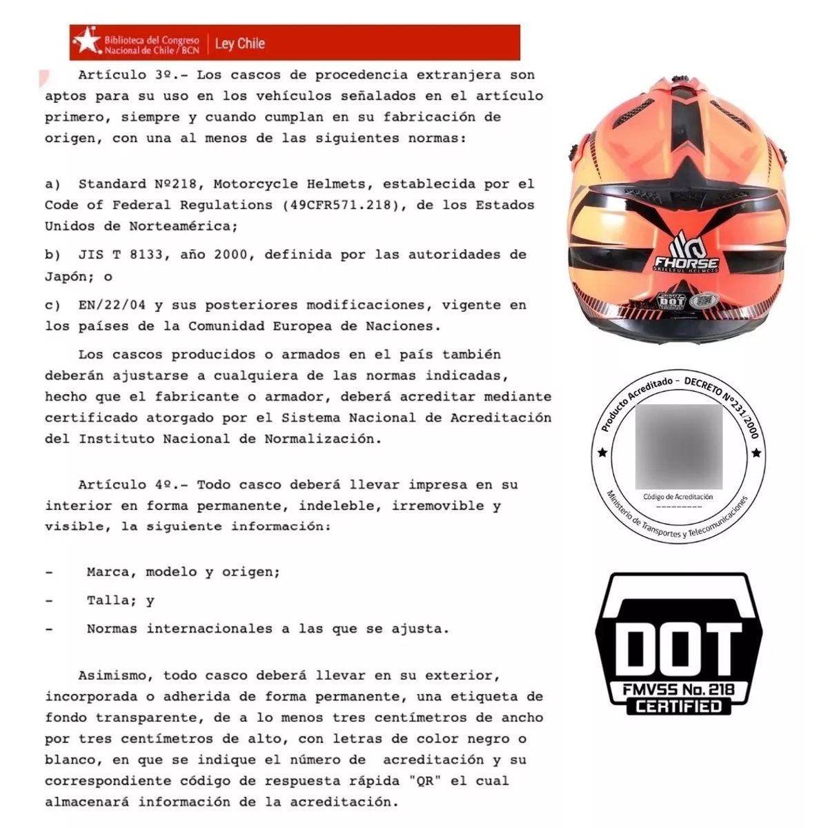 GENERICO - Casco Abatible De Moto Certificado Norma Dot