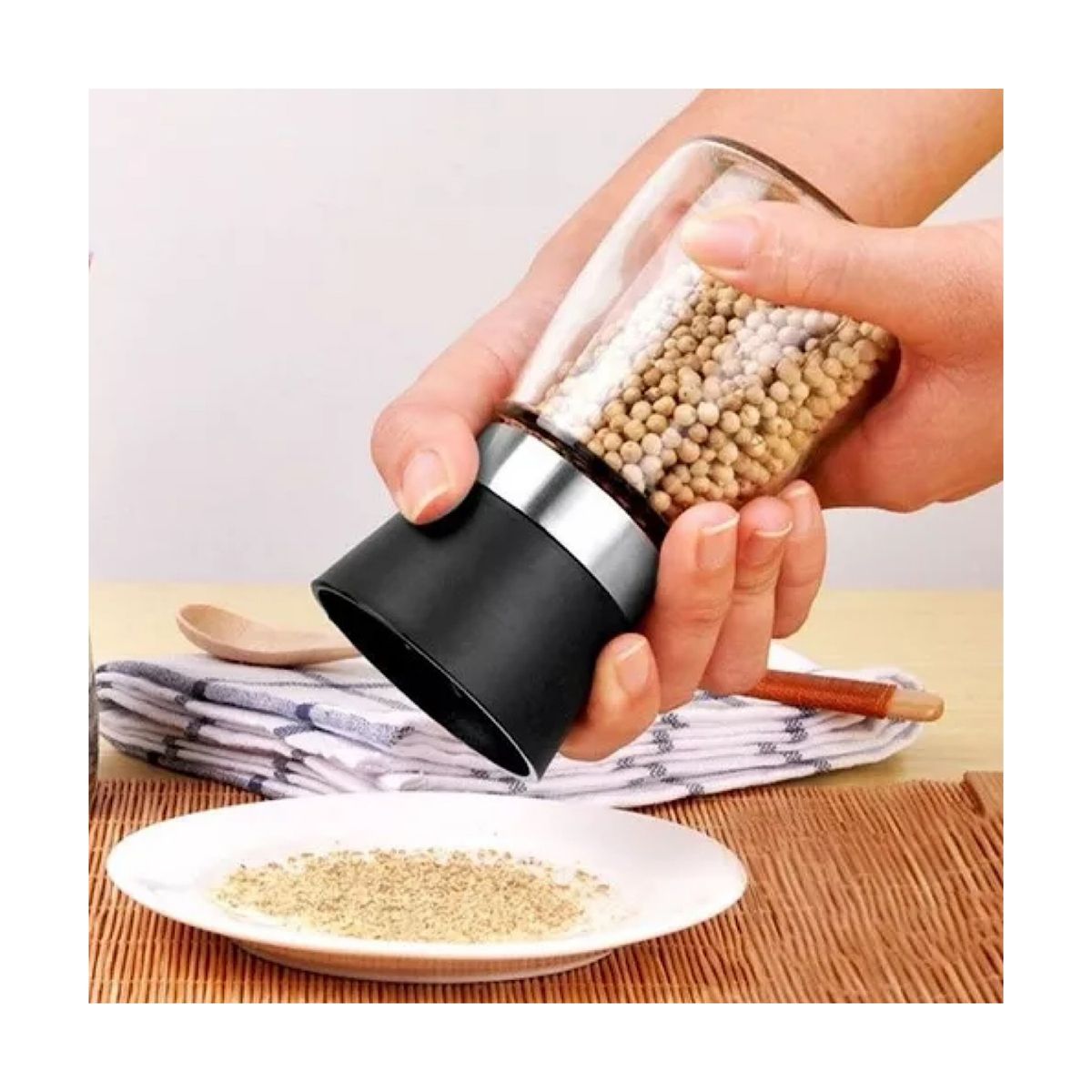 GENERICO - Salero Molinillo 13 cm Para Sal Gruesa Pimienta Pimentero