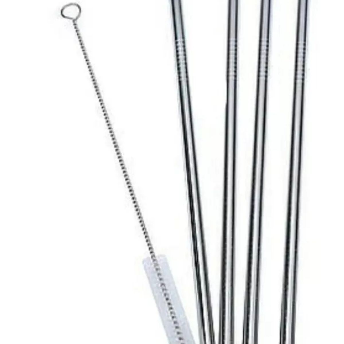 GENERICO - Set 4 Bombillas Reutilizables Con 1 Cepillo Ecologico Cocina Tragos.