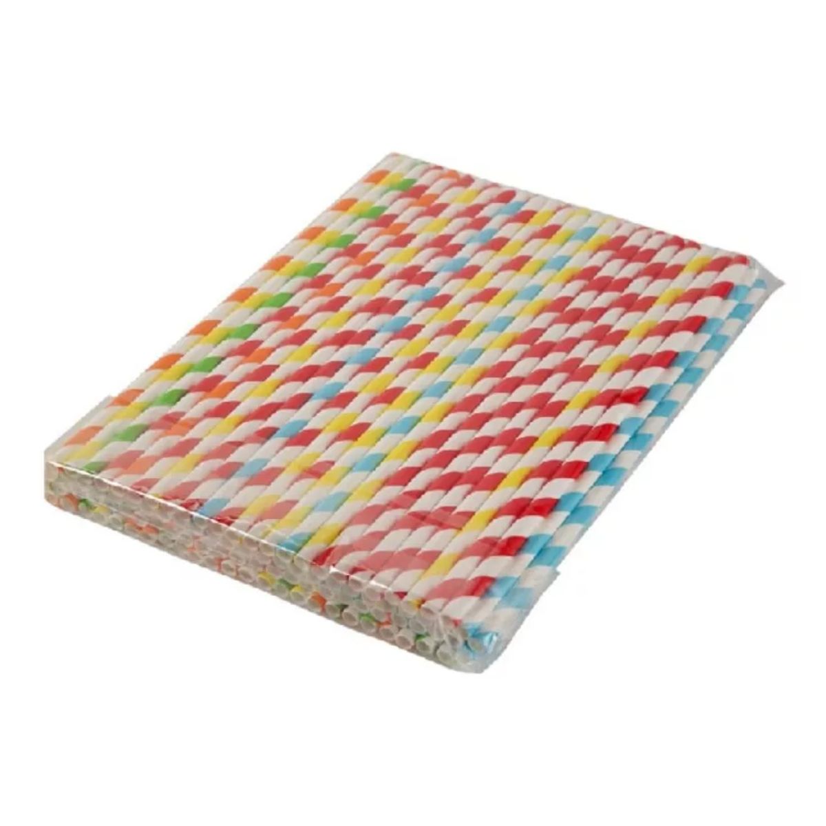 GENERICO - Set 100 Pajitas De Papel Ecologico 20cm Colores Cumpleaños.