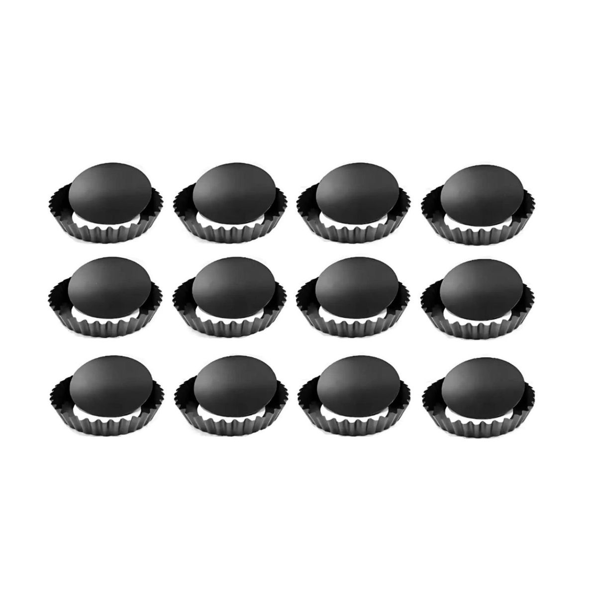 GENERICO - Set 12 Moldes de Tartaleta Desmontable 10,5cm Cocina Reposteria