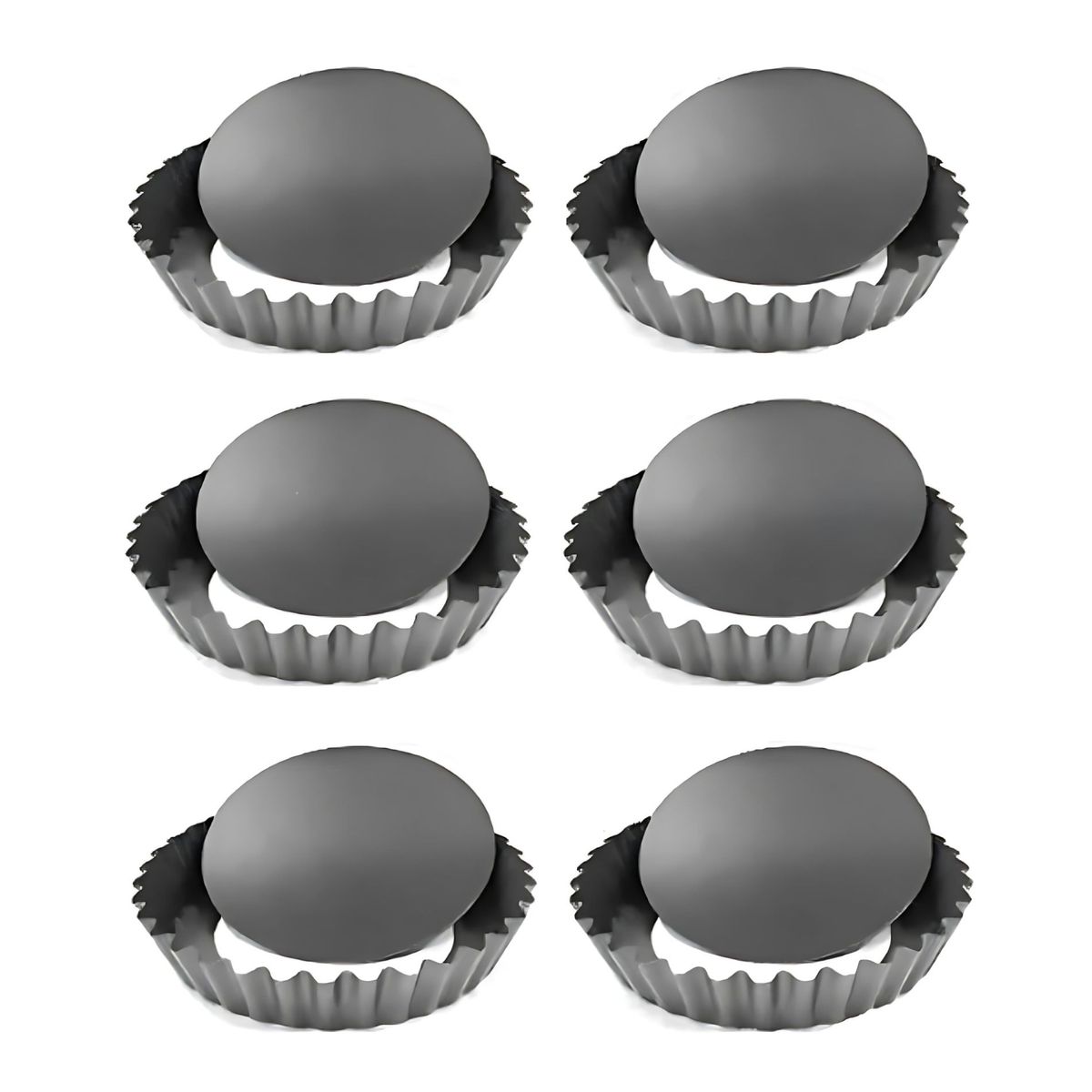 GENERICO - Set 6 Moldes de Tartaleta Desmontable 10,5cm Cocina Reposteria